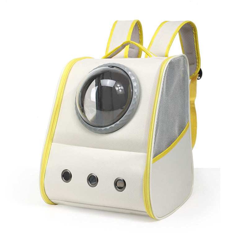 Breathable Pet Backpack with Transparent Bubble Window and Mesh Panels for Comfortable Travel