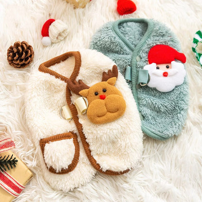 Festive Dog Coat - Warm Fleece Winter Jacket - Purrfect Pet Haven