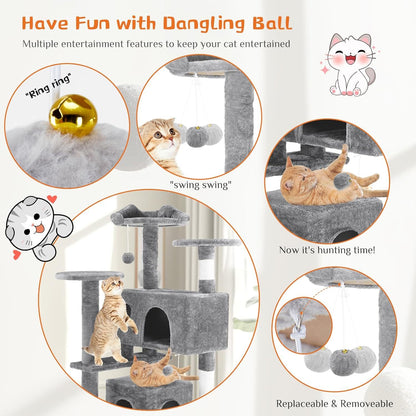 54 Inch Multi-Level Cat Tree Tower