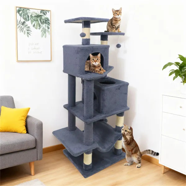 Multi-Level Cat Tree - Multi-Cat Households with Sisal Scratching Posts