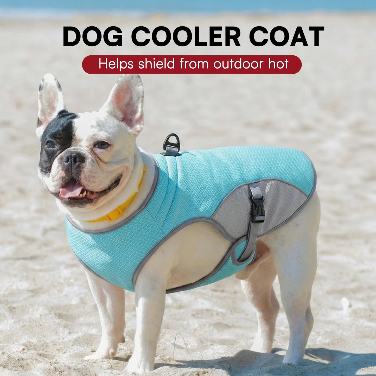 Dog Cooling Jacket For Large Dogs, Pet Cooling Vest With Mesh And D Ring, Dog Reflective Stripe Cooler Jacket For Beach, Hiking, Walking