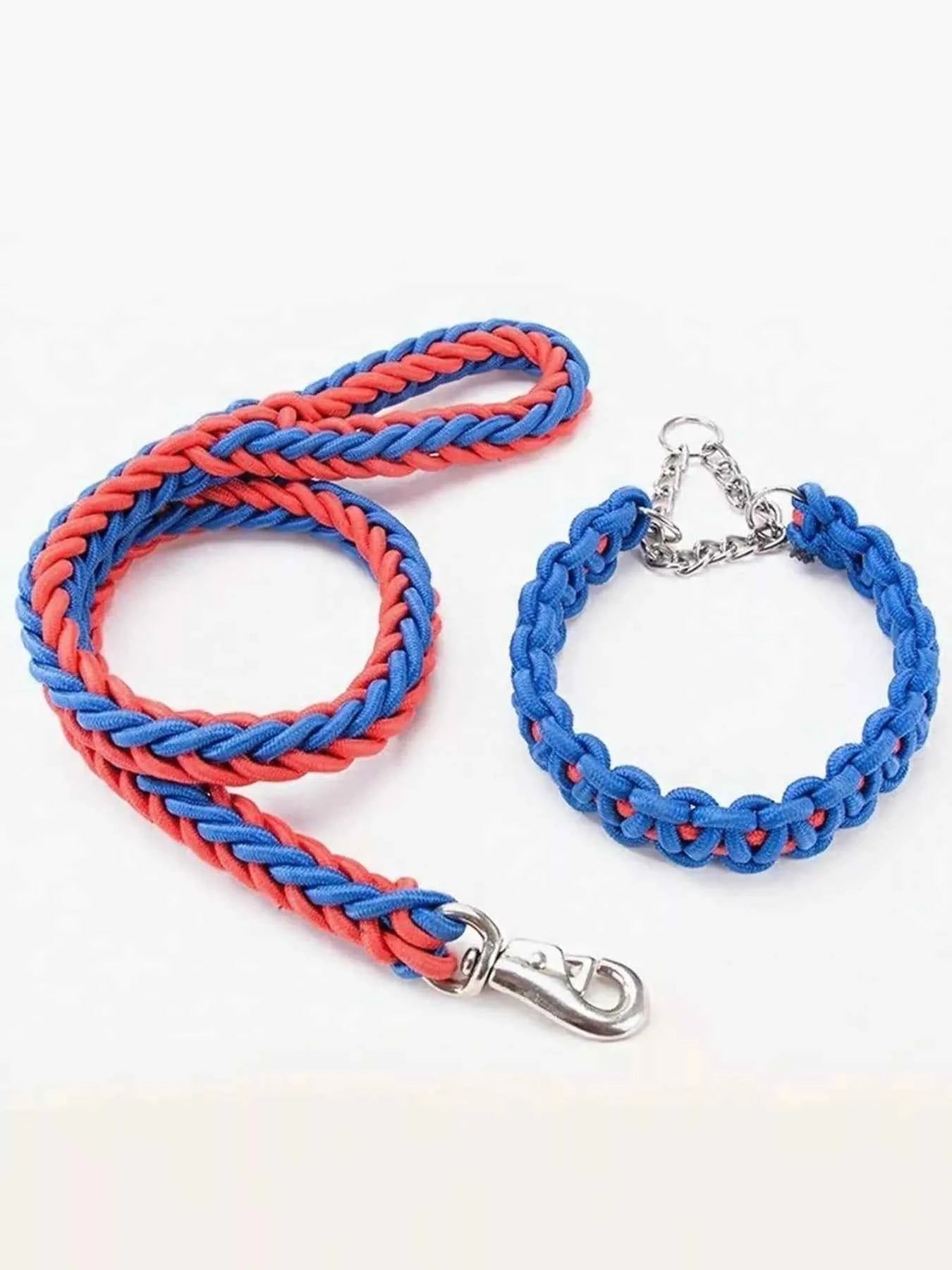 2 Piece Braided Rope Pet Leash with Metal Clasp