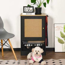 Pet Feeding Station Storage Cabinet with 2 Elevated Dog Bowls - Premium Hidden Feeder