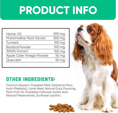 Natural Dog Allergy Chews For Dog Itch Tasty Allergy Relief Pet Supplement For Dry Itchy Skin Hot Spots Seasonal Dog Allergies 180 Anti Itch Immune Treats For Dogs Licking Paws Antihistamine