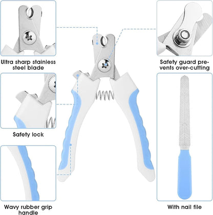 Pet Grooming Kit 7-in-1 - Self-Cleaning Brush Nail Clipper