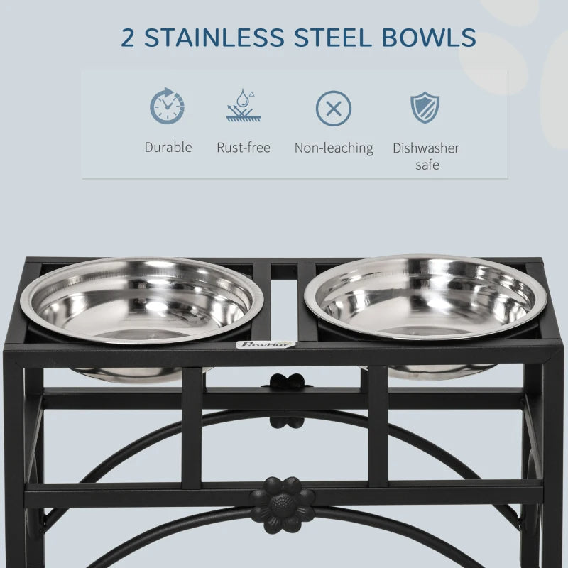 Elevated Dog Bowls - Stainless Steel Raised Feeding Station - Purrfect Pet Haven
