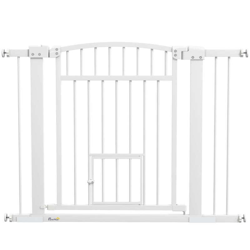 Dog Gate - Extra Wide Walk Through with Cat Door - Purrfect Pet Haven