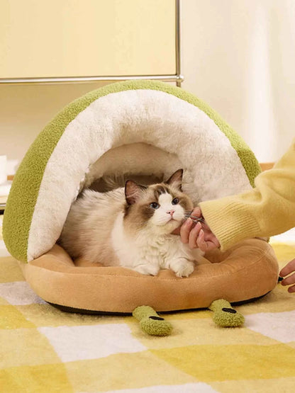 Cozy Caterpillar Shape Pet Nest with Plush Interior