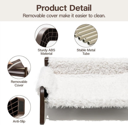 Raised Cat Bed - Elevated Plush 44lb Support