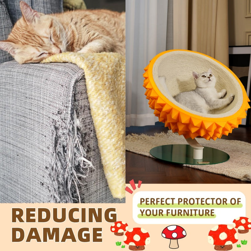 Cat Scratching Post - Durian Shape 3-in-1 Bed & House - Purrfect Pet Haven