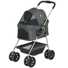 Small Dog 3 In 1 Pet Stroller With Detachable Carrier Storage Basket
