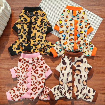 Dino Roar Fleece - Leopard Print Dog Hoodie