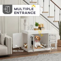 Dog Crate - Furniture Style with Rotating Bowls