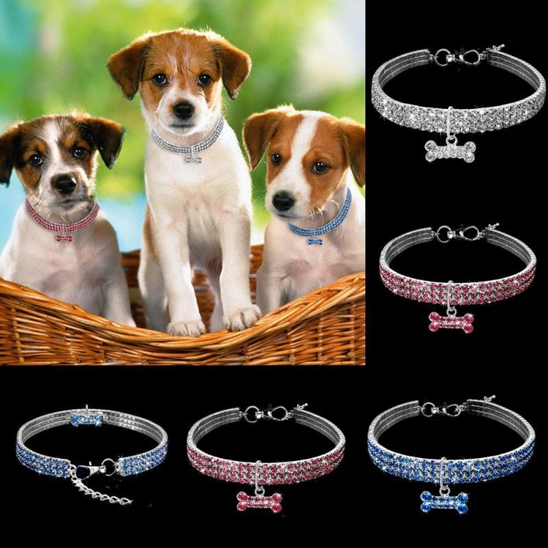 Crystal Bling Rhinestone Dog Collar for Small Medium Dogs Cats