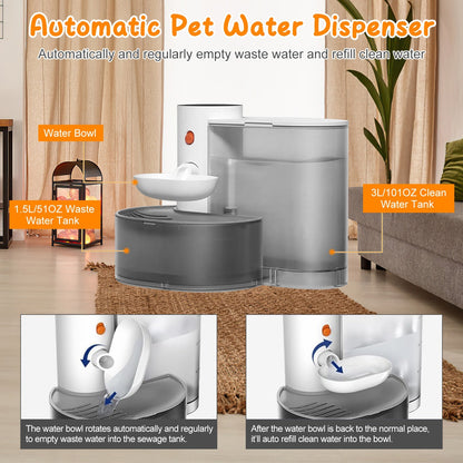 Smart Pet Water Fountain - 3L Cordless Self-Refill for Cats & Dogs - Purrfect Pet Haven