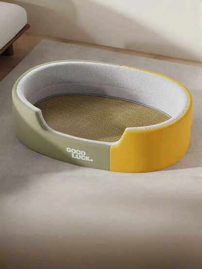 Thickened Oval Two-Tone Plush Pet Nest