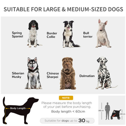 Large Dog Stroller - Foldable with 1-Click by PawHut