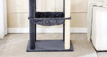 60 Inch Multi-Level Cat Tree For Indoor Cats With Plush Hammock