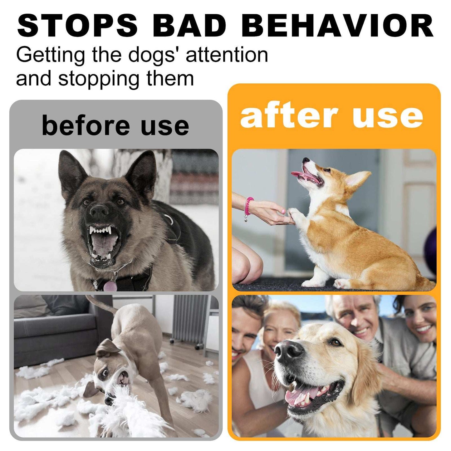 Ultrasonic Anti Barking Control Dog Deterrent Device with 3 Modes Stop Neighbors Barking Dog 50ft Range Indoor & Outdoor