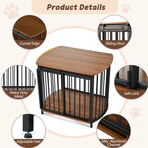 Furniture Style Dog Crate For Small And Medium Dogs - Modern Wooden End Table Kennel