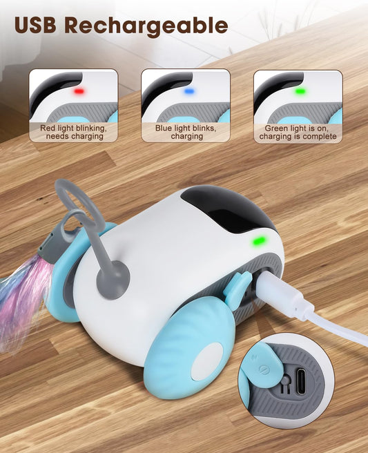 Automatic Moving Car Remote Controlled Smart Pet Toy - Interactive Playing