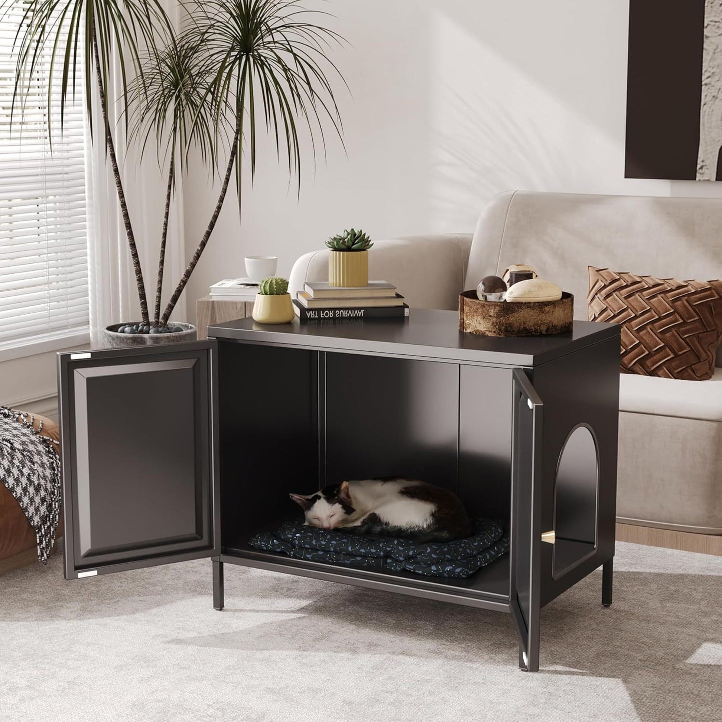 Hidden Barn Cabinet - Metal Cat Litter Box Enclosure - Purrfect Pet Haven