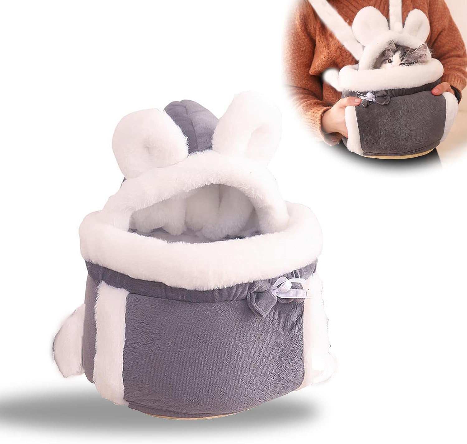 Cozy Carrier Backpack Bag for pets featuring soft fleece lining and playful ear design