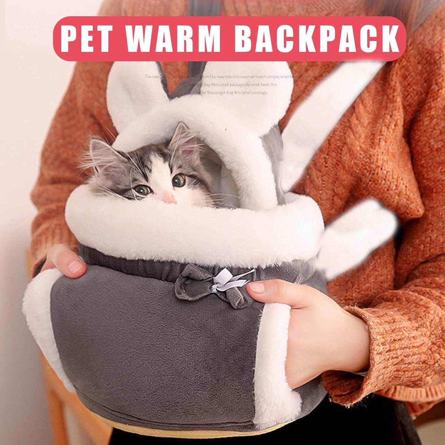Cozy Pet Carrier Backpack Bag for Cats with Soft Interior and Shoulder Straps
