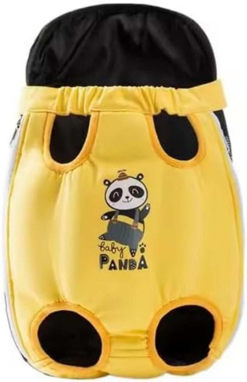 Yellow Baby Panda Carrier Backpack with Leg Holes for Comfortable Pet Travel