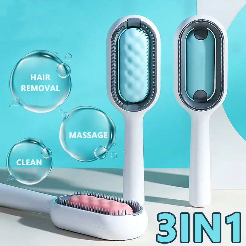 Wefulfil 3-in-1 Cat Grooming Brush with hair removal, massage, and cleaning functions for cats