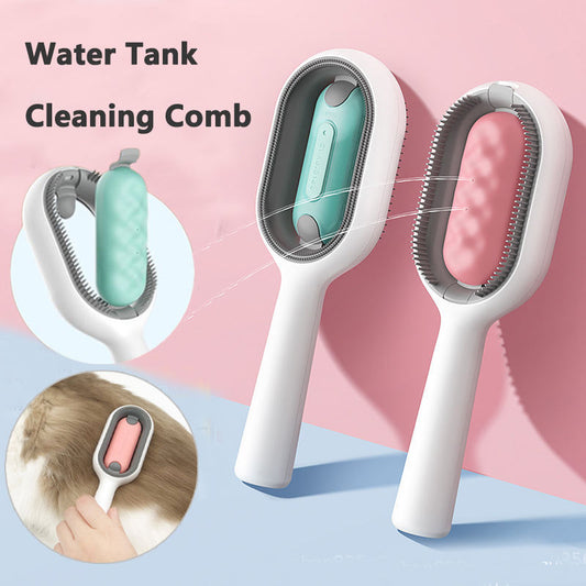 Wefulfil Cat Grooming Brush with water tank cleaning comb and ergonomic handle for pet care