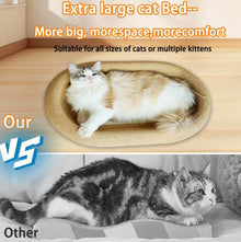 Wefulfil cat scratching board shaped as an extra large bed providing more space and comfort for cats