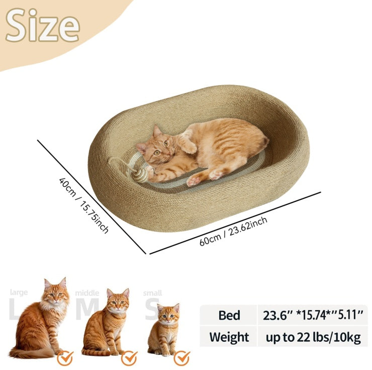 Wefulfil cat scratching board with curved edges and size dimensions, suitable for cats up to 22 lbs