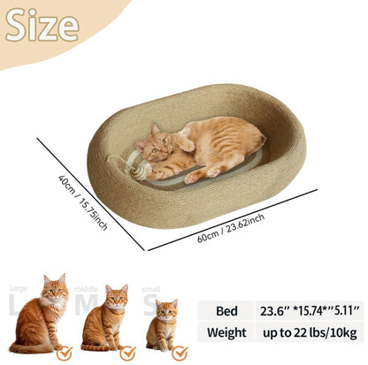Wefulfil cat scratching board with curved edges and size dimensions, suitable for cats up to 22 lbs