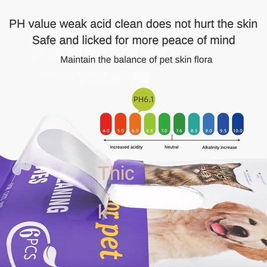 Wefulfil Coconut Oil Grooming Wipes package with six wipes maintaining pet skin pH balance and safe for pets