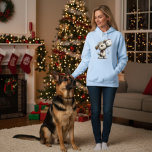 Comfort Colors Whimsy Dog Ornament Hoodie - Hydrangea - Holiday Lifestyle
