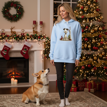 Comfort Colors Whimsy Holiday Scene Hoodie - Hydrangea - Holiday Lifestyle