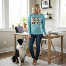 Comfort Colors Whimsy Pup Cups Long Sleeve - Lagoon Blue - Lifestyle