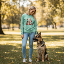 Comfort Colors Whimsy Pup Present Long Sleeve - Island Reef - Lifestyle