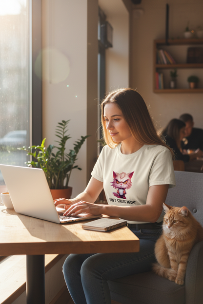 Comfort Stress Meowt Tee lifestyle image - slot 1
