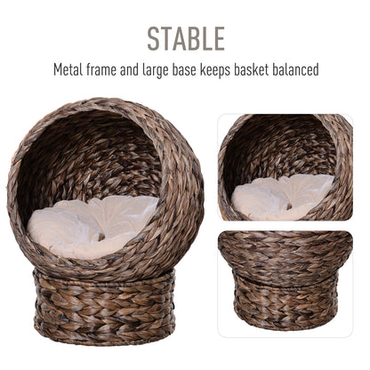Wefulfil Cozy Wicker Pet Bed Dome with metal frame and large base for stability and comfort