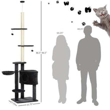 Wefulfil adjustable floor to ceiling cat tree tall sisal scratching post with platforms cubby and hanging toys