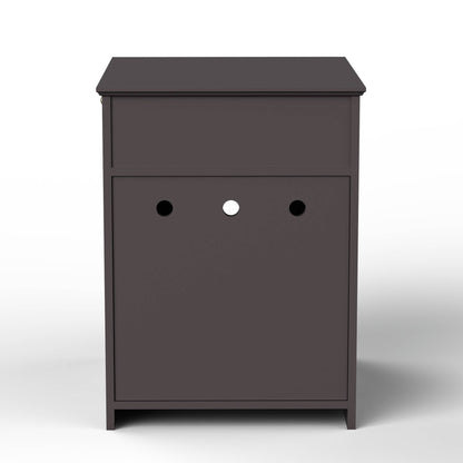 Wefulfil wooden cat litter box enclosure in dark brown cabinet with three entry holes and top access