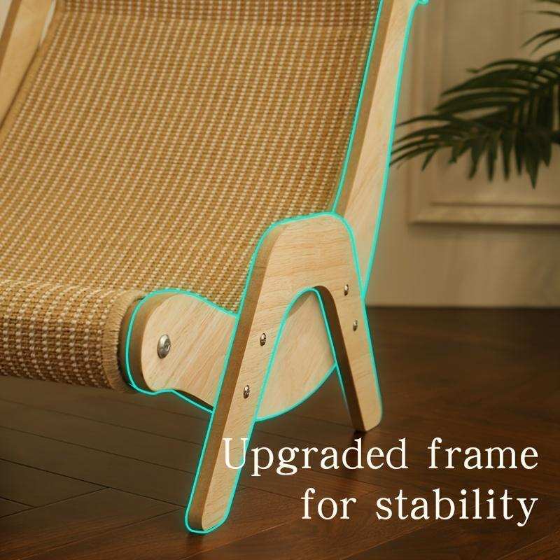 Wefulfil Curved Wooden Pet Lounge Chair with upgraded frame for enhanced stability on wooden floor