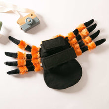 Cute Plush Spider Costume with furry orange and black legs for pets during Halloween season
