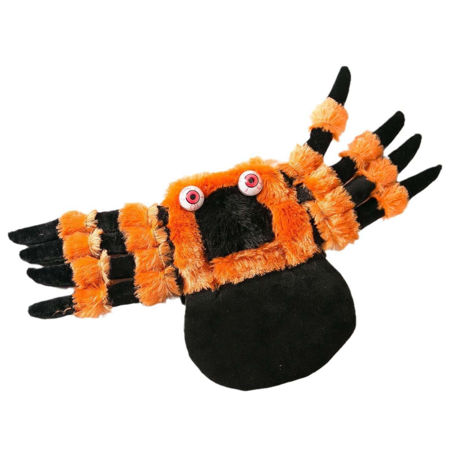 Cute Plush Spider Costume for Pets with Vibrant Orange and Black Colors