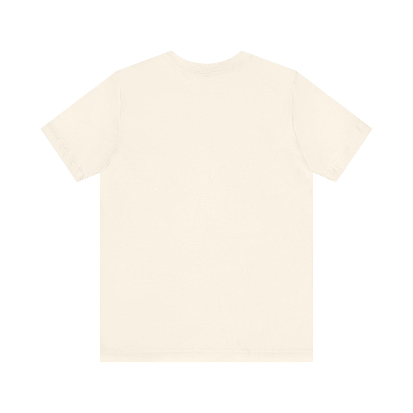 Printify cream unisex T Shirt back view plain tee mockup for Spooky Pet Shirt design