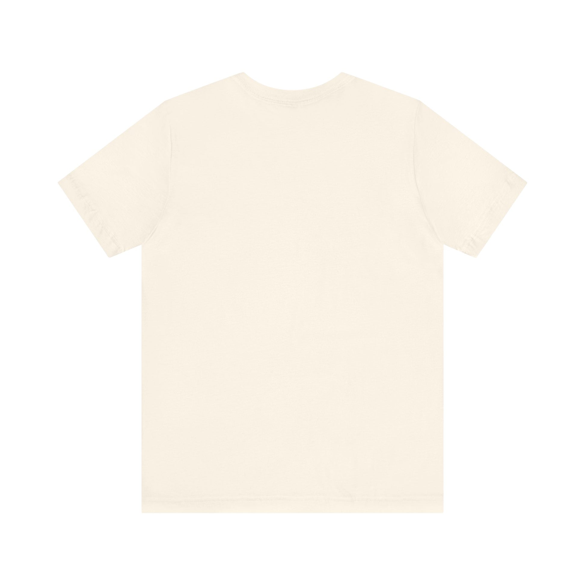Printify cream unisex T Shirt back view plain tee mockup for Spooky Pet Shirt design