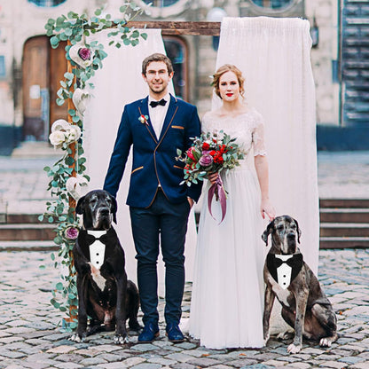 Dog Tuxedo Suit With Bow Tie And Bandana Adjustable Formal Costumes For Small, Medium, Large Dogs Perfect For Weddings Birthdays