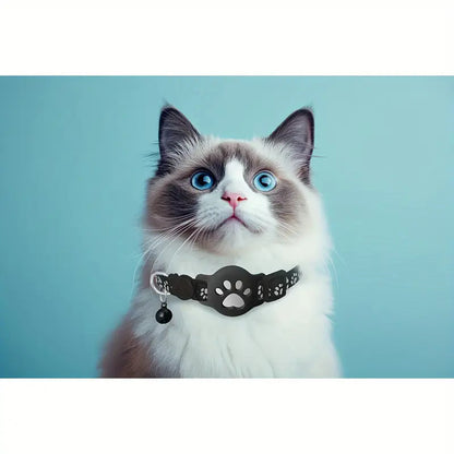 Paw Prints Tracker - Cat Collar with AirTag Holder - Purrfect Pet Haven